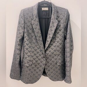 Tailored Women's Gray Patterned Blazer Jacket
